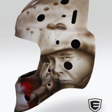 ‘D-Day’ Goalie mask designed and airbrushed by Ian Johnson