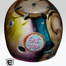 ‘Alice in Wonderland’ Roller derby helmet designed and painted by Ian Johnson