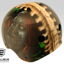 ‘Corpse Carbie’ Roller derby helmet designed and painted by Ian Johnson