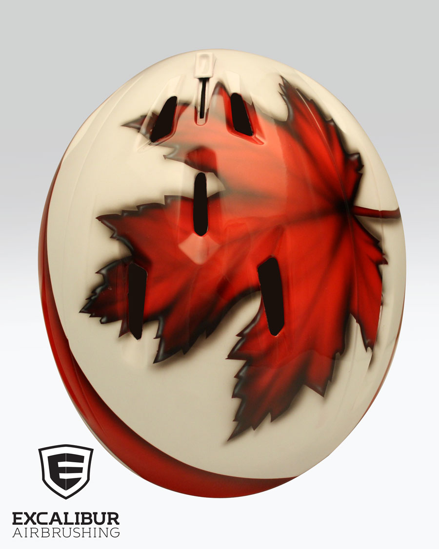 ‘GO Canada GO!’ Ski helmet designed and painted by Ian Johnson