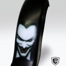 Harley Davidson motorcycle rear fender designed and airbrushed by Ian Johnson