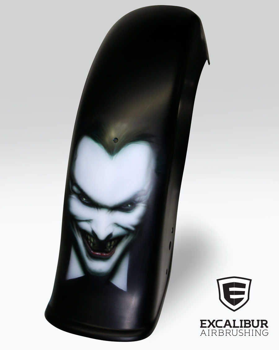 Harley Davidson motorcycle rear fender designed and airbrushed by Ian