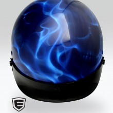 ‘Fire Rescue’ Motorcycle helmet designed and airbrushed by Ian Johnson (Notice the hidden skulls within the flames)
