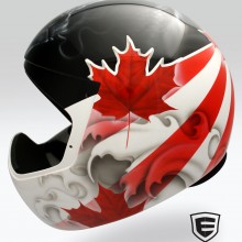 ‘Jane & The Dragon’ Skeleton helmet designed and airbrushed by Ian Johnson for Jane Channell of the Canadian Skeleton Team