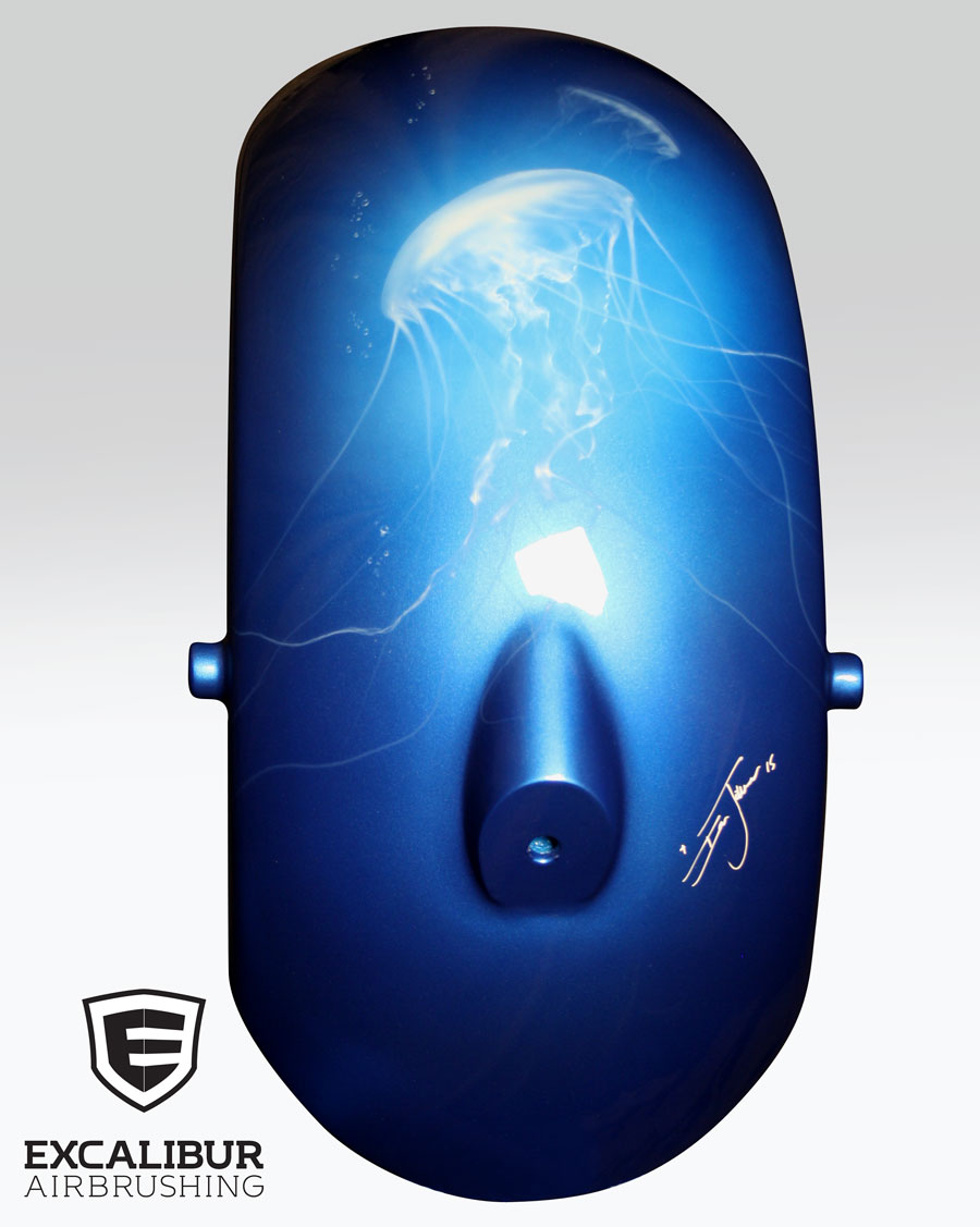 ‘Deadly Beautiful’ Chopper rear fender designed and airbrushed by Ian