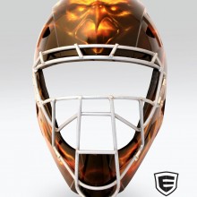 ‘Phoenix’ Back Catchers helmet designed and airbrushed by Ian Johnson