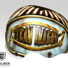 ‘Steampunk Dragon’ Roller derby helmet designed and painted by Ian Johnson
