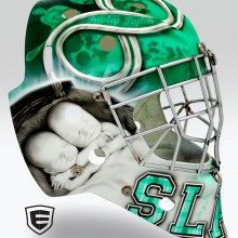 ‘Tribute to Scotty’ Goalie mask designed and airbrushed by Ian Johnson