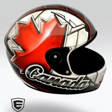 ‘Future of Bobsleigh’ Helmet designed and airbrushed by Ian Johnson for Canadian Single Man Bobsleigh Athlete, Parker Reid