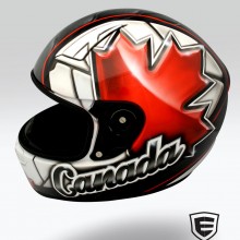‘Future of Bobsleigh’ Helmet designed and airbrushed by Ian Johnson for Canadian Single Man Bobsleigh Athlete, Parker Reid