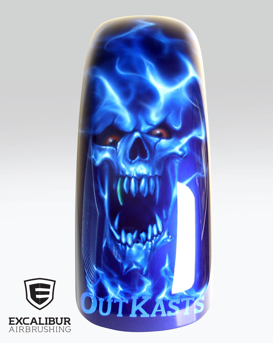 ‘OutKasts’ Harley fender designed and airbrushed by Ian Johnson