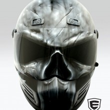 ‘Punisher’ Motorcycle helmet designed and airbrushed by Ian Johnson