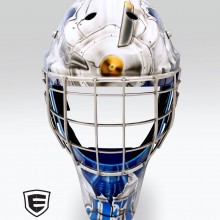 ‘Jet Attack’ Goalie mask designed and airbrushed by Ian Johnson