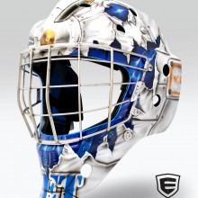 ‘Jet Attack’ Goalie mask designed and airbrushed by Ian Johnson