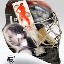 ‘Metal Gear Solid’ Goalie mask designed and airbrushed by Ian Johnson