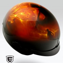 ‘A Lifetime of Service’ Harley Davidson helmet designed and airbrushed by Ian Johnson