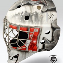 ‘Call of Duty’ Goalie mask designed and airbrushed by Ian Johnson