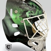 ‘Magic’ Goalie mask designed and airbrushed by Ian Johnson