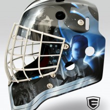 ‘Let the Wookie Win’ Goalie mask designed and airbrushed by Ian Johnson