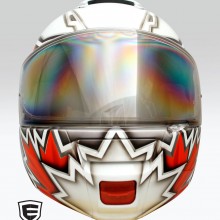 ‘Canadian Jack’ Motorcycle helmet designed and airbrushed by Ian Johnson