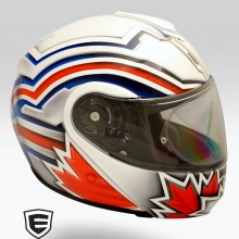 ‘Canadian Jack’ Motorcycle helmet designed and airbrushed by Ian Johnson