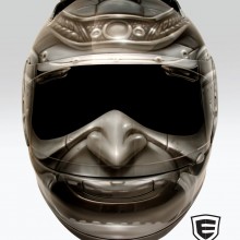 ‘Ronan’ Motorcycle helmet designed and airbrushed by Ian Johnson