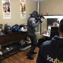 Interview and film shoot with Joy TV #ianjohnsonart #excaliburairbrushing #JoyTV #fraserfocus