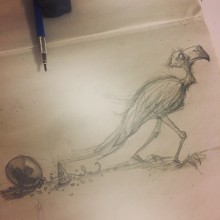 Illustration by Ian Johnson #ianjohnsonart #excaliburairbrushing #creatureart #creaturedesign #creatureillustration #abbotsfordartist #vancouverartist #pencildrawing #monsterart