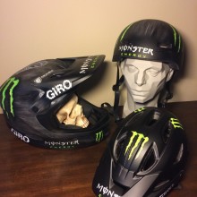 Monster Energy Helmet waiting to be shipped out to Graham Agassiz #ianjohnsonart #excaliburairbrushing