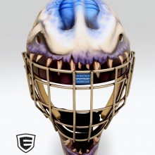 ‘The Mighty Monster’ Goalie mask designed and airbrushed by Ian Johnson #ianjohnsonart #excaliburairbrushing #goaliemasks #customairbrushing #airbrushartist #goaliemaskpainting #maskpainting #helmetpainting #customhelmets #customairbrushedgoaliemasks