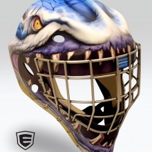 ‘The Mighty Monster’ Goalie mask designed and airbrushed by Ian Johnson #ianjohnsonart #excaliburairbrushing #goaliemasks #customairbrushing #airbrushartist #goaliemaskpainting #maskpainting #helmetpainting #customhelmets #customairbrushedgoaliemasks